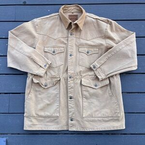Schaefer Outfitter Style 207 Canvas Chore Jacket 2XL USA Made Leather Collar